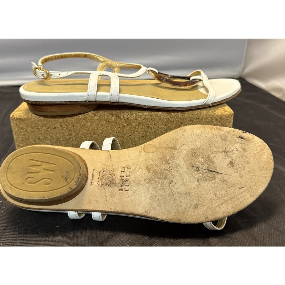 Stuart Weitzman White Tortoise Shell Patent Leath… - image 8